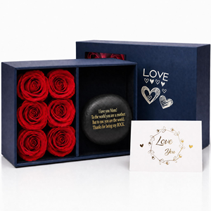 Eternal Flower Valentine's Day <b>Ring</b> <b>Box</b>, Necklace <b>Box</b>, Gift <b>Box</b> for Girlfriend, Window Opening, Premium Rose Packaging <b>Box</b> - Product Image 1