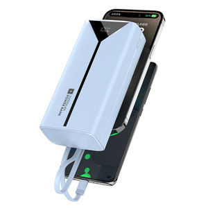 <span class=keywords><strong>Batterie</strong></span> externe portable 30000mAh avec câbles intégrés, charge rapide 22.5W, écran LED, 4 ports USB, <span class=keywords><strong>batterie</strong></span> externe pour téléphone - Product Image 4