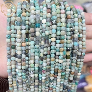 Vente en gros de perles de pierre naturelle carrées facettées 4*4mm, pierre en vrac, <span class=keywords><strong>jade</strong></span> violet naturel, saphir, production de bijoux - Product Image 5