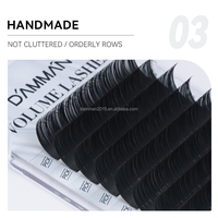 DAMMAN Camellia Extensions de cils 0.05 C D Mix Longueur Noir Mat Volume Cils Racine Adhésif Cils Individuels