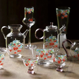 Oogishido Strawberry Glass <b>Tea</b> <b>Set</b> High Borosilicate Heat Resistant Gaiwan Teacup Fair Cup Spring 2024 Collection - Product Image 1