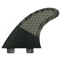 Ailerons de surf en fibre de carbone gris double languette en gros, ailerons de surf G5 Tri-set