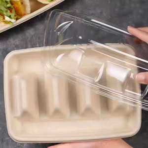Boîtes à tacos jetables, contenants à emporter biodégradables en pulpe, emballages alimentaires écologiques pour tortillas mexicaines - Product Image 1