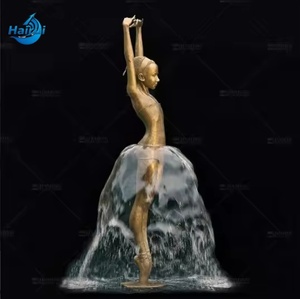 Statue de fontaine de ballerine dansante en bronze moulé sur mesure grandeur nature, sculpture d'angle de jardin en <span class=keywords><strong>laiton</strong></span> pour extérieur, à vendre - Product Image 1