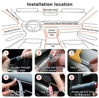 Kits d'éclairage d'ambiance intérieur 4 en 1 5 en 1 6 en 1 Bande LED à fibre optique RVB pour voiture Télécommande USB APP Installation facile
