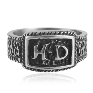 Anillo de Acero Inoxidable para Hombre con Letra H-D, Diseño Geométrico, Estilo Punk, Joyería de Regalo 21024 - Product Image 1