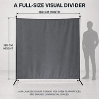 Paravent de bureau autoportant 180x180cm, structure en tube d'acier de 19mm, tissu polyester 180g pour salons professionnels et expositions