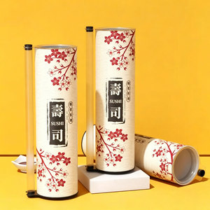 Envase Desechable para <span class=keywords><strong>Sushi</strong></span> para Llevar, Envase Cilíndrico Redondo para Rollos de <span class=keywords><strong>Sushi</strong></span>, Empaque de Papel - Product Image 2
