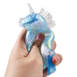 Most Popular TPR Maltose Glitter Unicorn Pressure Release Promotional Gift Decompression <b>Squeeze</b> Squishy Toys for Kids - Product Image 3