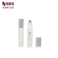 Flacon de parfum portable de 10 ml, flacon cosmétique en plastique pour huile essentielle avec bille roulante en acier