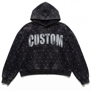 Custom Streetwear Blank Polyester/Cotton Winter Regular Fit Hoodie High Quality 350gsm Oversized <b>Pullover</b> <b>Men</b> Casual Zipper - Product Image 2