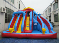 Château sautant gonflable de glissière humide gonflable de thème de bande dessinée pour des enfants gonflables avec le parc aquatique