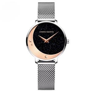 Nuevo reloj de moda para mujer con diseño de cielo estrellado, 33 mm, con adornos de luna y estrellas, resistente al agua, con correa de malla de acero inoxidable y movimiento de cuarzo. - Product Image 4