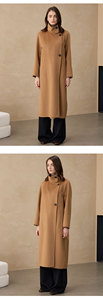 Manteau long d'hiver 2026 style britannique perlé, doublure polaire, 100 % cachemire, laine double face, col montant, pour femme - Product Image 6
