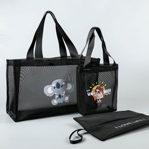 Bán Buôn Thời Trang Tùy Chỉnh Lưới Tái Sử Dụng Mua Sắm Túi Lưới Bãi Biển Túi Mang Theo Thương Hiệu Tái Chế Nylon Lưới Tote Túi Với Biểu Tượng Tùy Chỉnh - Product Image 5