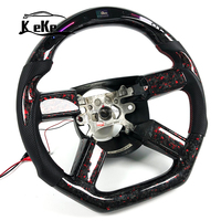 Volant de direction personnalisé en fibre de carbone forgée rouge à LED pour Chrysler 300c Dodge Challenger 2008-2011