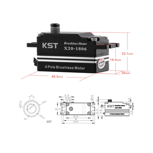 Precio al por mayor KST X20-1806 18KG sin escobillas de perfil bajo para coches de drift en carretera a escala 1:10, buggies, aviones acrobáticos, jets y drones - Product Image 6