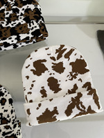 Gorro con estampado de vaca y patrón de puntos de diseñador, gorro cálido de calavera de invierno de 2 capas para mujeres y hombres, gorros con estampado de animales de leopardo