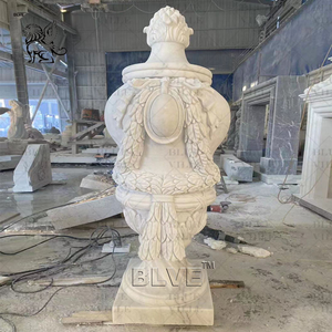 BLVE décoratif intérieur extérieur décor à la maison grand marbre blanc jardinière urnes pierre naturelle <span class=keywords><strong>pot</strong></span> <span class=keywords><strong>de</strong></span> <span class=keywords><strong>fleurs</strong></span> Vase - Product Image 6