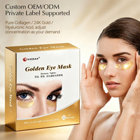 Masque pour les yeux HODAF Golden Eye Mask 24K Collagen Hydrogel, patchs pour le contour des yeux hydratants et raffermissants, pour les cernes, les poches et les ridules.