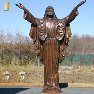 Ngoài trời Christ với mở tay điêu khắc đúc đồng Jesus tượng