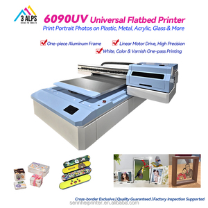 Imprimante à plat universelle 6090UV à vente directe en gros 3ALPS, haute vitesse, idéale pour imprimer des photos <span class=keywords><strong>sur</strong></span> du plastique et du métal - Product Image 1