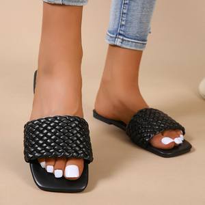 Pantuflas Prácticas para Interiores, Diseño Cuadrado con Punta Abierta, Modernas, Transpirables, con Suela Antideslizante, para Primavera, Verano e Invierno - Product Image 5