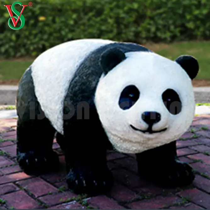 LED Panda De Resina FRP Escultura De Animal Luces Fibra De Vidrio Ligera Para Zoo Parque Jardin Calle Decoracion