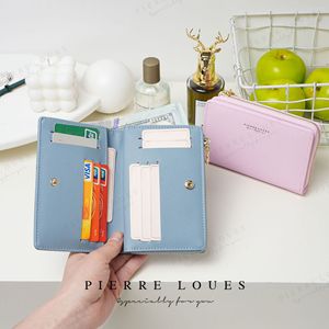 Pierre Loues Bi-Fold Short <b>Wallet</b> For <b>Women</b> Gray 5 Inch Multiple <b>Card</b> Slots Zipper Compact Design - Product Image 2