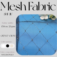 Tissu en maille respirant léger noir 23 g/m² 90 % nylon + 10 % or pour robes de soirée et robes à paillettes, tissu tulle, tissu dentelle