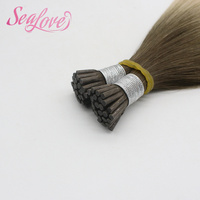 Extensions de cheveux naturels Remy vierges bruts alignés sur les cuticules, à pointe en I, 100 % cheveux humains, 20" 22", 50g/paquet, 1g/mèche