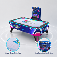 Table de hockey sur air commerciale 2 joueurs, machine de jeu de sport d'intérieur à monnayeur avec éclairage LED, machine de jeu parent/enfant