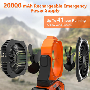 Chất Lượng Cao 20000MAh Xách Tay Có Thể Sạc Lại Người Hâm Mộ 10W Động Cơ Đôi Ngoài Trời Cắm Trại <span class=keywords><strong>Fan</strong></span> USB Bảng Người Hâm Mộ Với LED Ngân Hàng Điện Ánh Sáng - Product Image 3