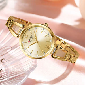 Montre à quartz pour femme CURREN 9092, cadran serti de strass, bracelet en acier inoxydable, élégante et tendance, idéale pour les fêtes, le bureau ou comme cadeau. - Product Image 3