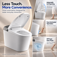 Vente en gros usine WC intelligent de luxe sans réservoir avec bidet intégré, siphon en S, siège chauffant, affichage numérique HD, lumière LED bleue pour salle de bain