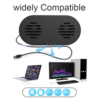 Haut-parleur d'ordinateur USB 2.1 avec microphone Haut-parleur de conférence de bureau pour ordinateur portable avec micro pour bureau à domicile intelligent et étude en ligne