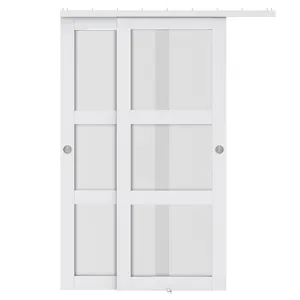 Factory Direct Supply Cheap Simple Modern Closet Glass Wardrobe Sliding Double Door For Bedroom Furniture
