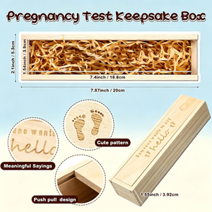 Caja de Regalo de Madera para Anunciar el Embarazo, Caja de Recuerdos de Embarazo con Hojas de Luz Estelar, Caja de Recuerdos para Anunciar el Embarazo - Product Image 3