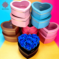 Boîtes à roses personnalisées haut de gamme Baoren, je t'aime, bouquet de fleurs, emballage, boîte cadeau carrée, matériaux recyclés écologiques