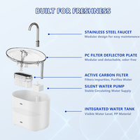 Fontaine à eau pour animaux de compagnie 2200 ml, pompe à eau USB, flux silencieux, filtre multi-étapes, deux options de couleur pour chats et chiens, hydratation fraîche