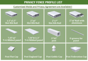 Fentech 6x8 발 흰색 플라스틱 PVC 비닐 전체 개인 정보 보호 울타리 패널 후 자외선 방지 3D 모델링 가능 - Product Image 3
