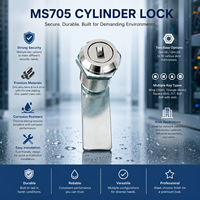 Serrure à cylindre MS705 : Serrure à came en alliage de zinc pour armoires, boîtes de distribution, coffrets et classeurs – Rétractable.