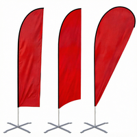 Drapeau de plage volant en polyester imperméable, imprimé sur mesure, en forme de plume ou de goutte d'eau, pour promotion, vente en gros usine