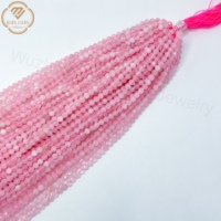 Perles de pierre de quartz rose naturel facettées rondes de 3 mm pour la fabrication de bijoux, colliers et bracelets en pierres naturelles DIY