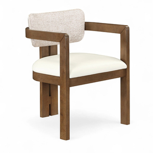 Chaises en bois modernes et écologiques à coussin doux, série Velo, chaise de salle à manger avec revêtement en cuir et pieds en bois de caoutchouc - Product Image 2