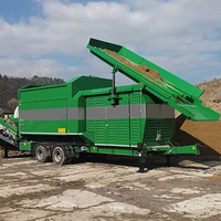 Écran rotatif mobile à roues, écran à tambour rotatif pour le compost, la terre, les scories, le gravier, les copeaux de bois