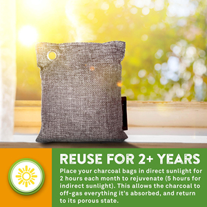 6 Pack Large Bamboo Charcoal Air Purifying Bags Natural Activated Car Air Freshener Closet <strong>Deodorizer</strong> for Home Use - Product Image 4