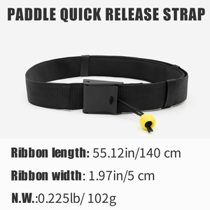Koetsu เข็มขัดแพดเดิลบอร์ดผ้าอ๊อกซ์ฟอร์ดทนทาน-หัวเข็มขัดปลดเร็วและเชือกดึง, เหมาะกับกระดานโต้คลื่น/เป่าลม, สีดำ - Product Image 3