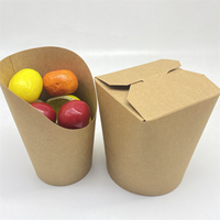 Papier kraft brun jetable personnalisé collations frites gobelet en papier kraft oblique