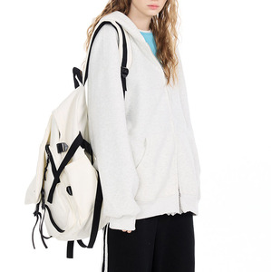 Primavera y otoño pesado 400gsm suéter con capucha cárdigan suéter tendencia suelta Casual abrigo con capucha para hombres y mujeres - Product Image 3